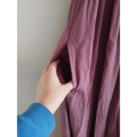 Frye Womens XL Button Front Midi Dress Pockets Mauve Cottagecore Casual Bohemian - Picture 6 of 8